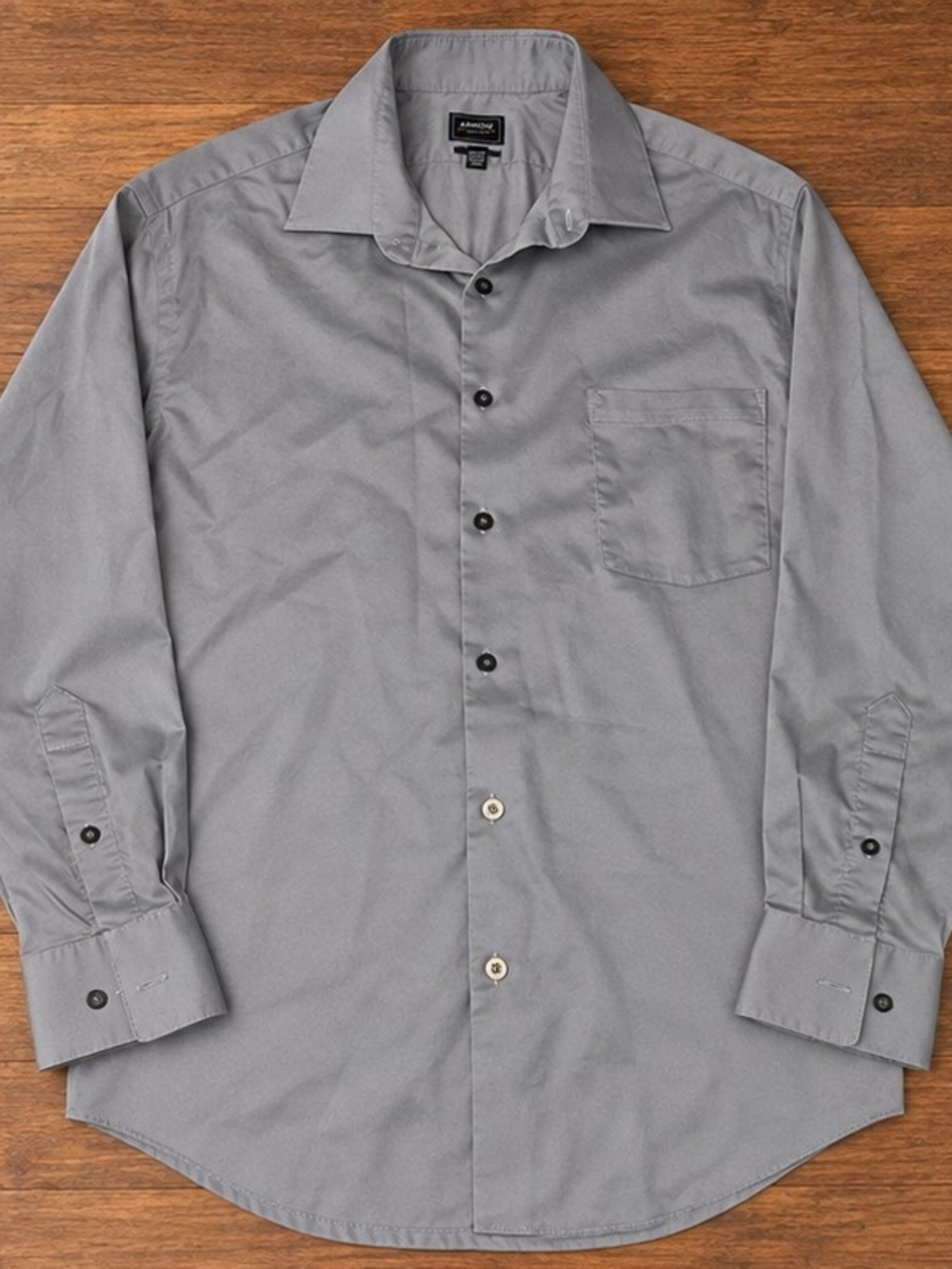 Arrow Men’s Gray Dress Shirt with Spread Collar | Size 17 1/2 32/33